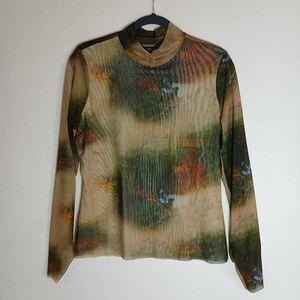 Y2K RACHEL ROY Large Fairy Whimsigoth Paisley Floral Sheer Mesh Long Sleeve #730